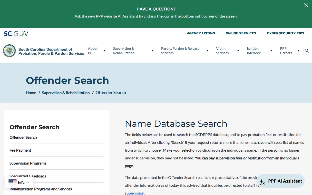Greenville County post-release supervision offender search